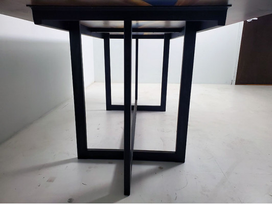 table à manger Design Table Résine Tables Modernes Mer Océan Rivière Meubles 220x90 Époxy