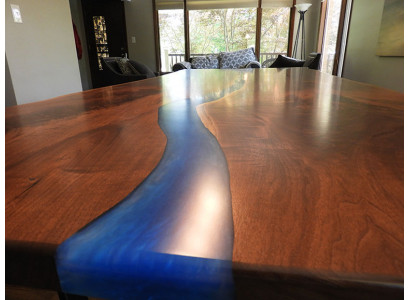 Table à manger Design Table Tables modernes Mer Océan Rivière Mobilier 220x90 Résine époxy