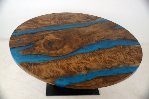 Table à manger ronde Table de rivière En bois massif Table de rivière Table 150cm Tables Résine époxy