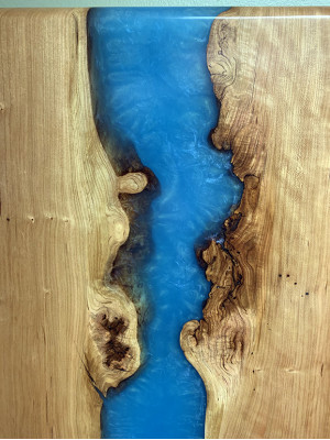 Table à manger en résine époxy, meuble en bois massif, table en époxy à cascade, neuve, 200x90