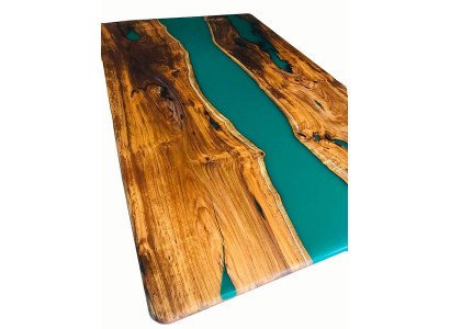 Table à manger Design Table Tables modernes Mer Océan Rivière Meubles 200x90 Résine époxy