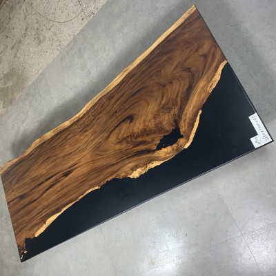 Table de salle à manger Black Water River Véritable Table en bois de rivière 265x100 Tables
