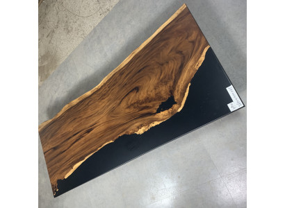 Table de salle à manger Black Water River Véritable Table en bois de rivière 265x100 Tables