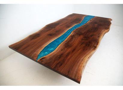 Table de rivière Table à manger Table de rivière Tables décoratives solides 240x100 Résine époxy mer