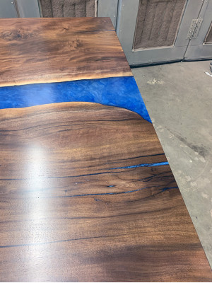 Table de salle à manger en résine époxy River Table 240x100 Table river en bois véritable Tables en bois massif neuves