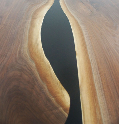 Résine époxy Table à manger Table de rivière Vraie bois Tables massives 240x100 Table de rivière nouvelle