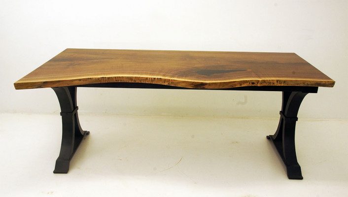 Table à manger en résine époxy et en bois massif véritable, table en époxy en cascade 200x90 nouveauté
