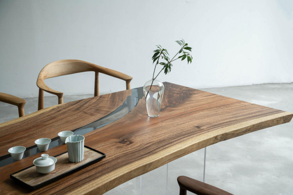 Table de rivière Table basse en résine époxy Tables massives 240x100 table de rivière