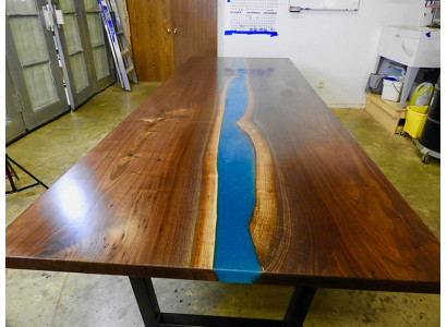 Résine époxy Table à manger River Table Solide 240x100 nouvelle table en rivière authentique