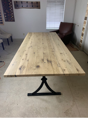 Véritable table à manger en résine époxy bois massif Table de rivière 260x90 nouvelles tables solides