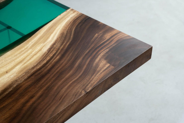 Table à manger en résine époxy, table de rivière, tables en bois massif 220x90