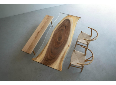 Table à manger Eau de mer Rivière Bois véritable Table de rivière 220x90 Tables