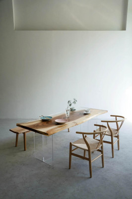 Tables en résine époxy Table à manger Bois Mobilier massif Table en résine époxy en cascade