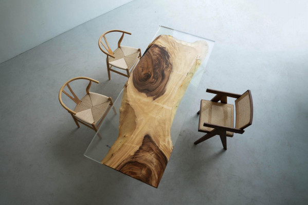 Table à manger en résine époxy Rivière Table Tables massives 200x90 nouvelle table de rivière