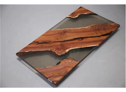 Table à manger Table de rivière Table en bois massif Table décorative en résine époxy