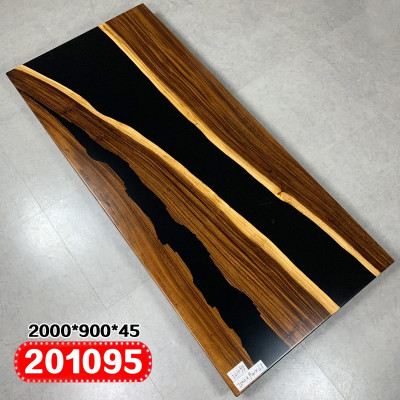 Table Table à manger Tables Résine époxy Bois massif Design solide