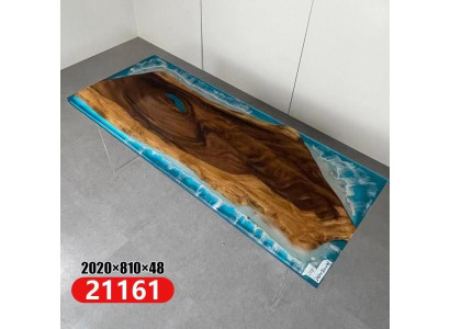 Table de rivière Table à manger Table de rivière Tables massives 202x81 Résine époxy Mer