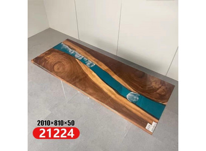 Résine époxy Table à manger Table de rivière Solide 201x81 Table de rivière nouveau Bois véritable