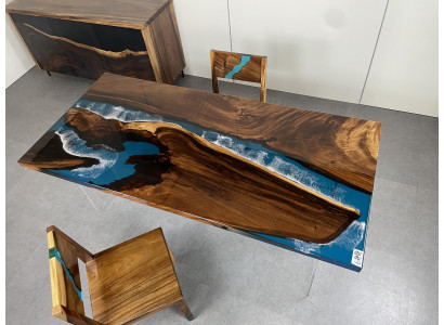 Table à manger Table de rivière Table en bois Table de rivière 180x90 Tables massives