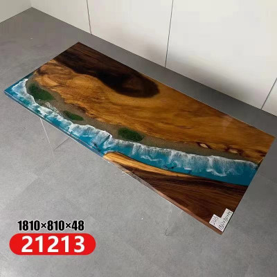 Table oceanique Résine époxy Tables de design Mobilier de salle à manger en bois de luxe