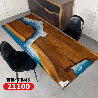 Tables Table à manger Table de design Table moderne Mer Rivière Mobilier décoratif 181x81 Époxy