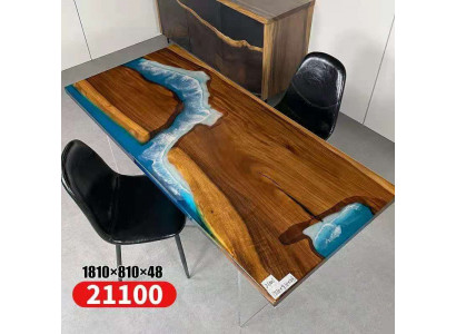 Tables Table à manger Table de design Table moderne Mer Rivière Mobilier décoratif 181x81 Époxy