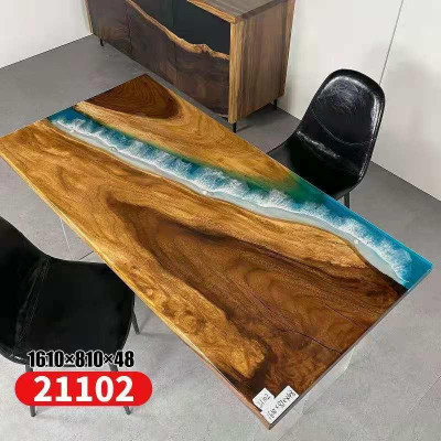 Tables Table à manger Table de design Moderne Mer Rivière Meubles 161x81 Époxy