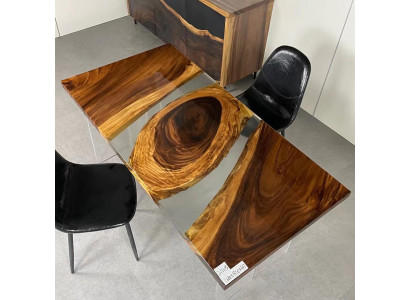 Meubles massifs en bois Table à manger Résine époxy Résine de coulée de table en époxy réel