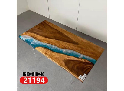 Table de salle à manger Table de rivière en bois massif Tables en résine époxy solide 161x81 nouveau