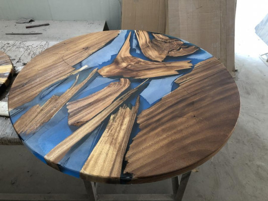 Tables rondes Table à manger Table de design Moderne Rivière de mer Meubles 90 cm