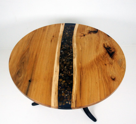 Table ronde en résine époxy Table de réunion Table de conférence en bois massif