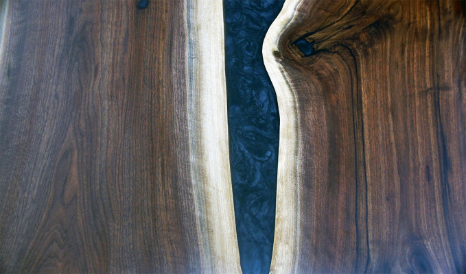 Table en résine époxy sur mesure, Rivière en résine époxy, bois véritable. Prix des tables au mètre carré 1