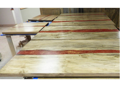 Résine époxy Table sur mesure en résine époxy Rivière en bois massif Prix 1m² Tables Résine