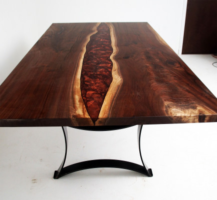 Table sur mesure Résine époxy Résine époxy Rivière bois Prix réel 1m² Tables