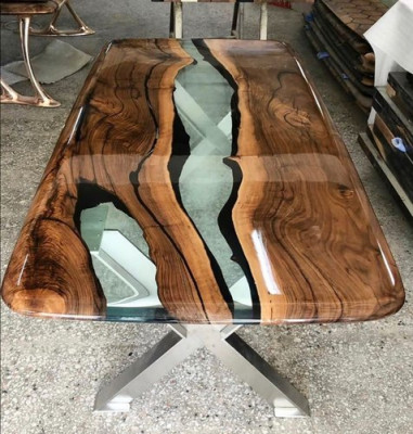 Table basse en résine époxy Table en bois Tables artisanales Mobilier massif en résine