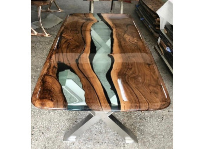 Table basse en résine époxy Table en bois Tables artisanales Mobilier massif en résine
