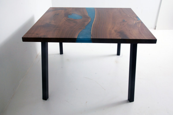 Table basse Table de rivière Table en bois massif Table décorative en résine époxy solide