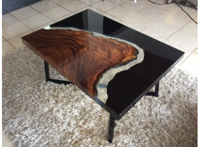 Table basse Table de rivière Résine époxy Tables massives Table de rivière 70x40