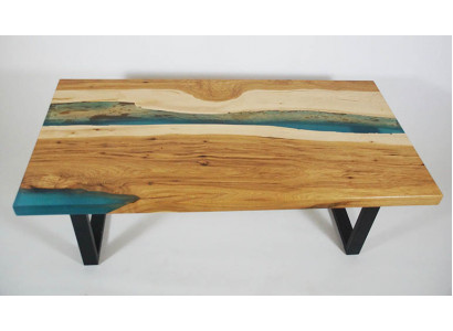 Table basse Table de la rivière Résine époxy Tables massives 120x70 Table de rivière Bois véritable