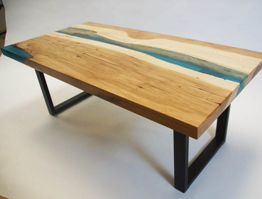 Table basse Table de la rivière Résine époxy Tables massives 120x70 Table de rivière Bois véritable