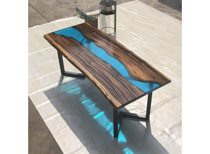 Table basse Table de rivière Tables massives 100x50 Table de rivière Mer Cascade