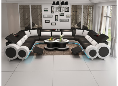 Canapé en cuir Canapé Canapé en coin Canapé d'angle Suite d'angle Design Canapé moderne G8035B