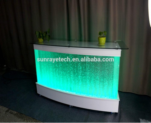 Conception de mur d'eau Comptoir de bar Colonne Tables de luxe illuminées