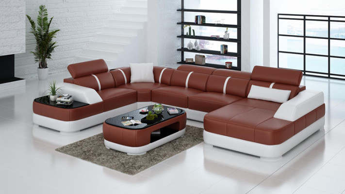 Conception Coin Canapé Siège en Cuir Tissu d'Ameublement Coin Suite Salon Canapés neufs Sofa