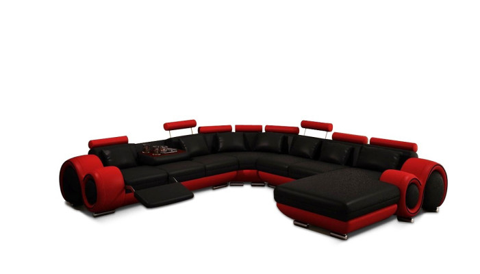 Canapé en cuir Canapé Canapé d'angle Canapé d'angle Suite d'angle Design Canapé moderne A1163B