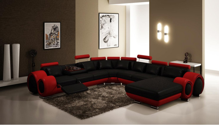 Canapé en cuir Canapé Canapé d'angle Canapé d'angle Suite d'angle Design Canapé moderne A1163B
