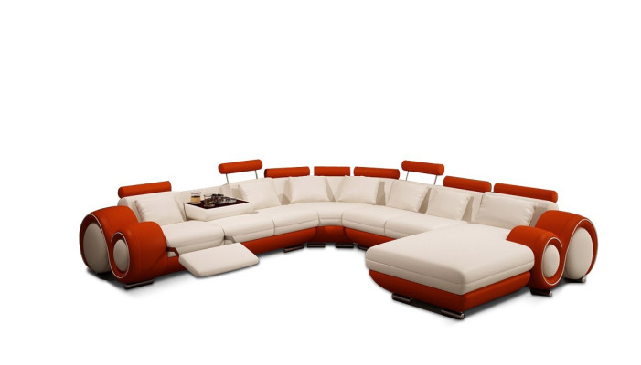 Canapé en cuir Canapé Canapé d'angle Canapé d'angle Suite d'angle Design Canapé moderne A1163B