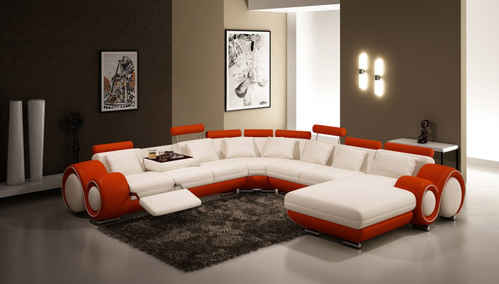 Canapé en cuir Canapé Canapé d'angle Canapé d'angle Suite d'angle Design Canapé moderne A1163B