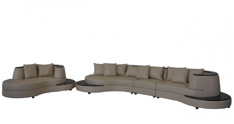 Canapé design vivant Canapé d'angle rond Rembourrage de canapé rond Ensemble de sièges ronds Paysage de chambre USB