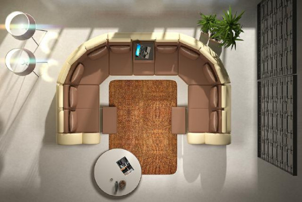 Canapé en cuir avec USB Tapisserie Canapé Canapé d'angle Paysage de vie Géant XXL Relaxation nouveau